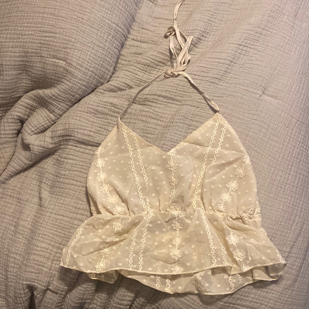 shein cream colored crop top